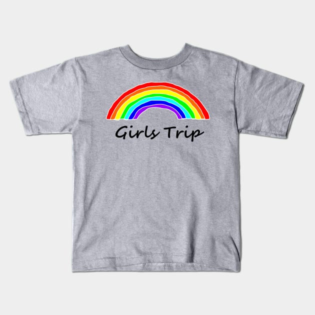 Girls Trip Rainbow Kids T-Shirt by ellenhenryart
